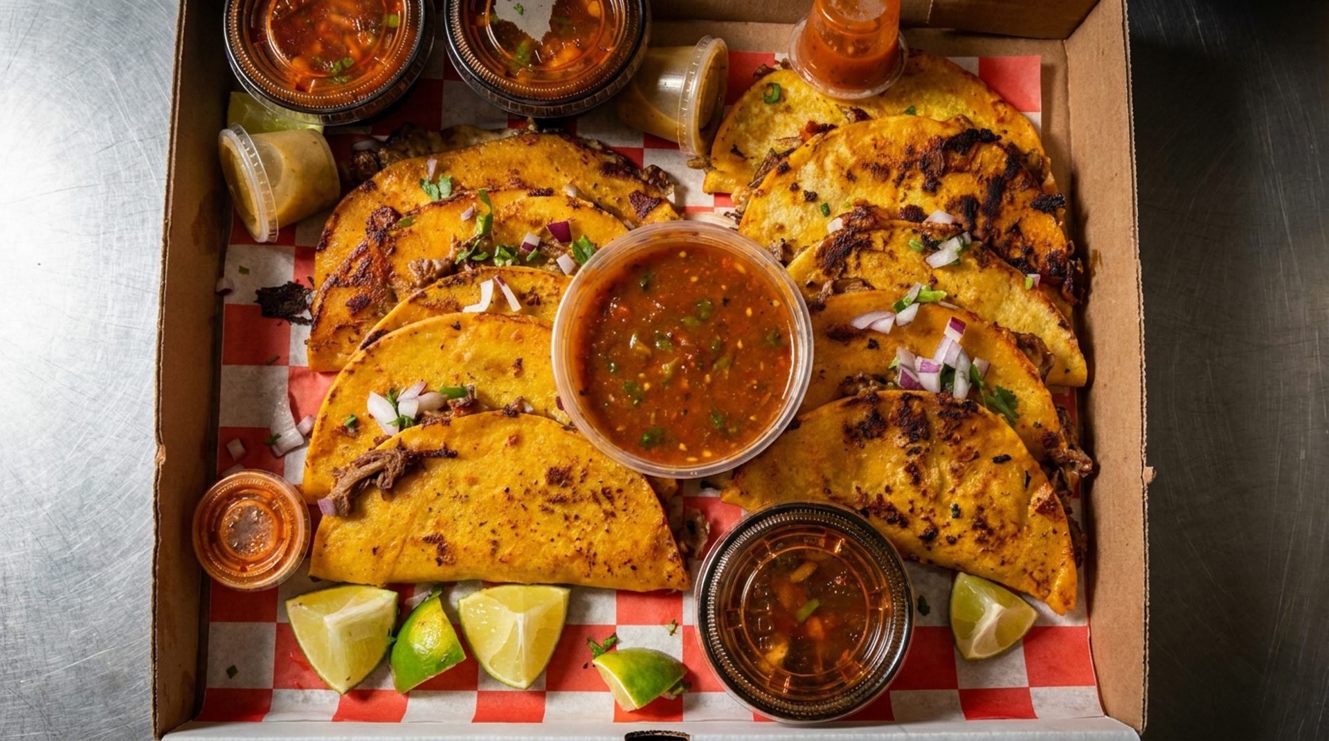 Birria tacos with consommé